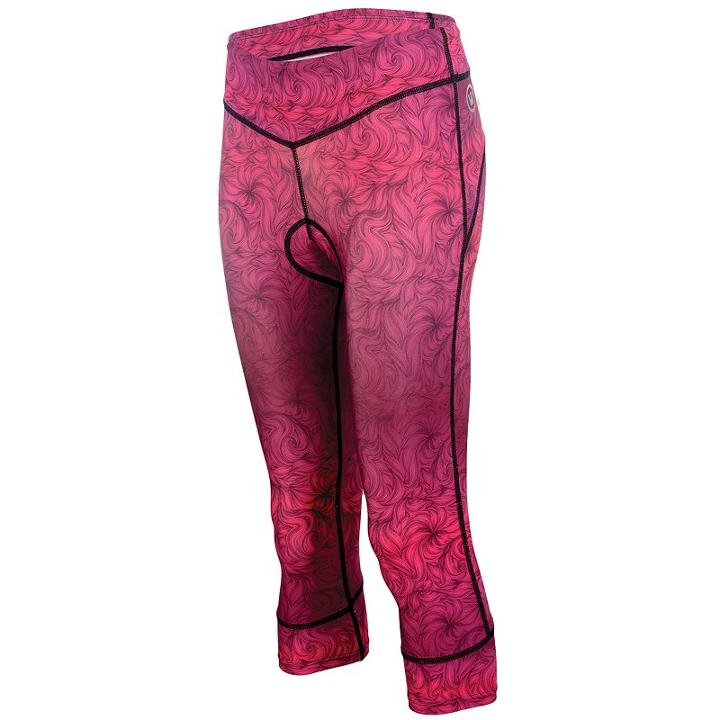 Women's Canari Swirl Spin Gel Capri Padded Cycling Tights, Size: Small, Pink