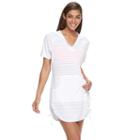 Women's Free Country Hooded Burnout Cover-up, Size: Small, White