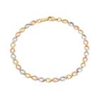 Everlasting Gold Tri Tone 14k Gold Oval Link Bracelet, Women's, Size: 7.5