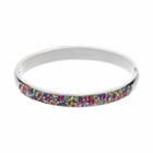 Confetti Stainless Steel Crystal Hinged Bangle Bracelet, Women's, Size: 8, Multicolor