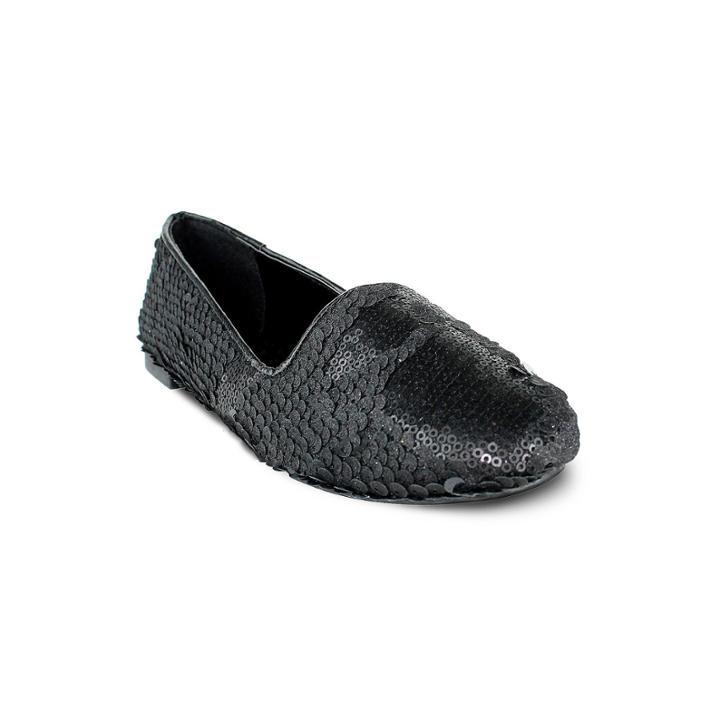 Olivia Miller Columbus Women's Sequin Smoking Flats, Size: 9, Black