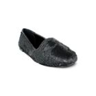 Olivia Miller Columbus Women's Sequin Smoking Flats, Size: 9, Black