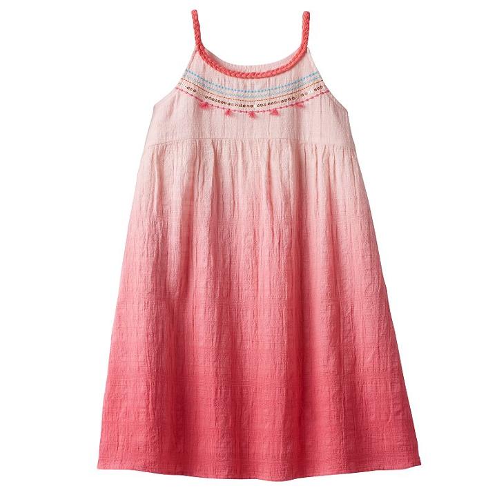 Girls 4-10 Jumping Beans&reg; Dip-dye Textured Strappy Dress, Girl's, Size: 4, Lt Orange