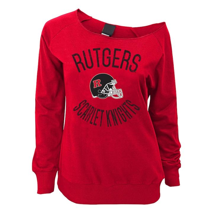 Juniors' Rutgers Scarlet Knights Flashdance Slouch Crewneck, Teens, Size: Xl, Red