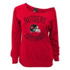 Juniors' Rutgers Scarlet Knights Flashdance Slouch Crewneck, Teens, Size: Xl, Red