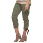 Maternity A:glow Belly Panel Utility Capris, Women's, Size: 10-mat, Med Green