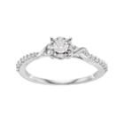 10k White Gold 1/4 Carat T.w. Diamond Twist Ring, Women's, Size: 7