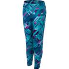 Girls 7-16 New Balance Fashion Printed Performance Tights, Size: 14, Turquoise/blue (turq/aqua)
