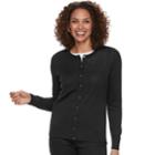 Petite Croft & Barrow&reg; Essential Cardigan Sweater, Women's, Size: Xl Petite, Black