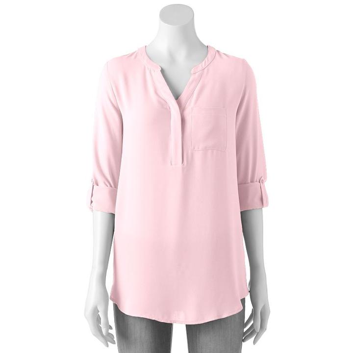 Women's Apt. 9&reg; Crepe Top, Size: Small, Brt Pink