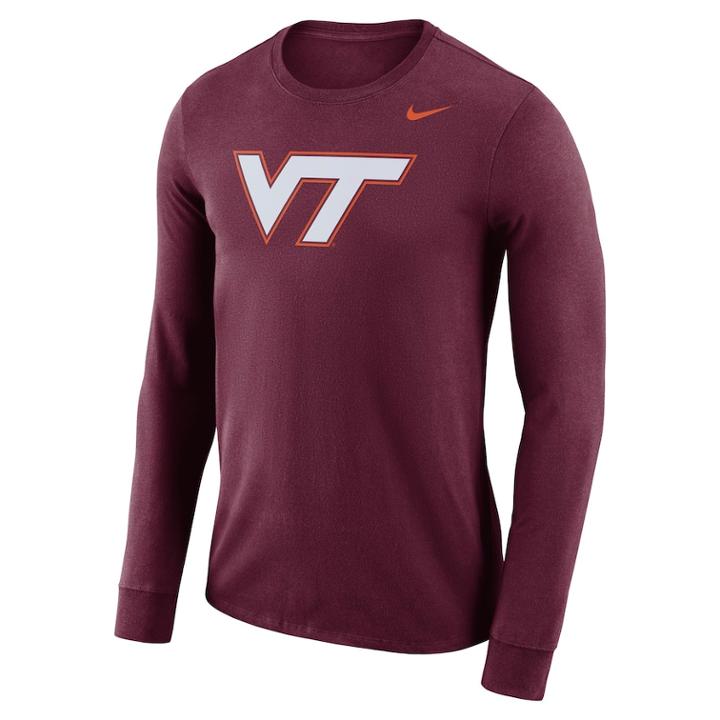 Men's Nike Virginia Tech Hokies Dri-fit Logo Tee, Size: Xxl, Red