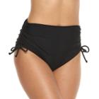 Mix And Match Drawstring High-waisted Bikini Bottoms, Size: Xs, Black