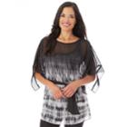 Women's Apt. 9&reg; Kimono Tie Top, Size: Small, Black White Tiedye