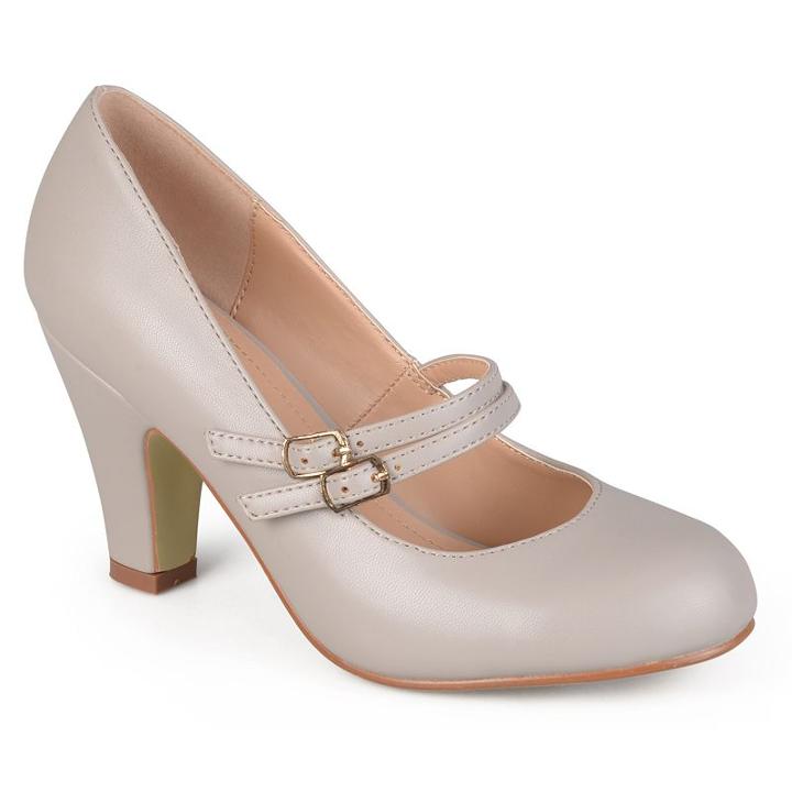 Journee Collection Windy Women's Matte Mary Jane High Heels, Girl's, Size: 7.5, Grey
