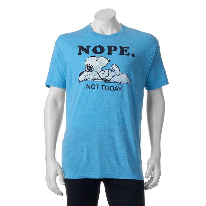 Men's Peanuts Snoopy Tee, Size: Large, Light Blue