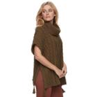 Women's Sonoma Goods For Life&trade; Cable Knit Poncho Sweater, Size: L-xl, Dark Green