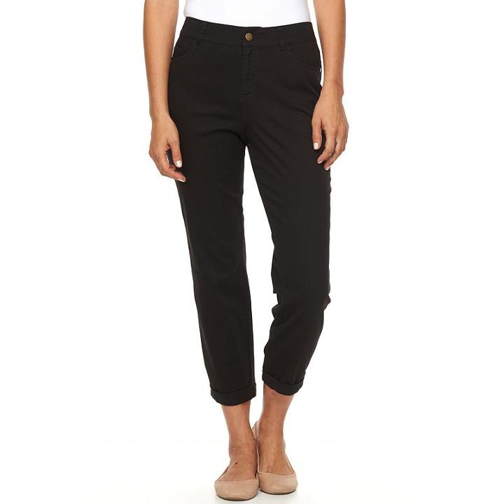 Women's Caribbean Joe Cuffed Capris, Size: 14, Oxford
