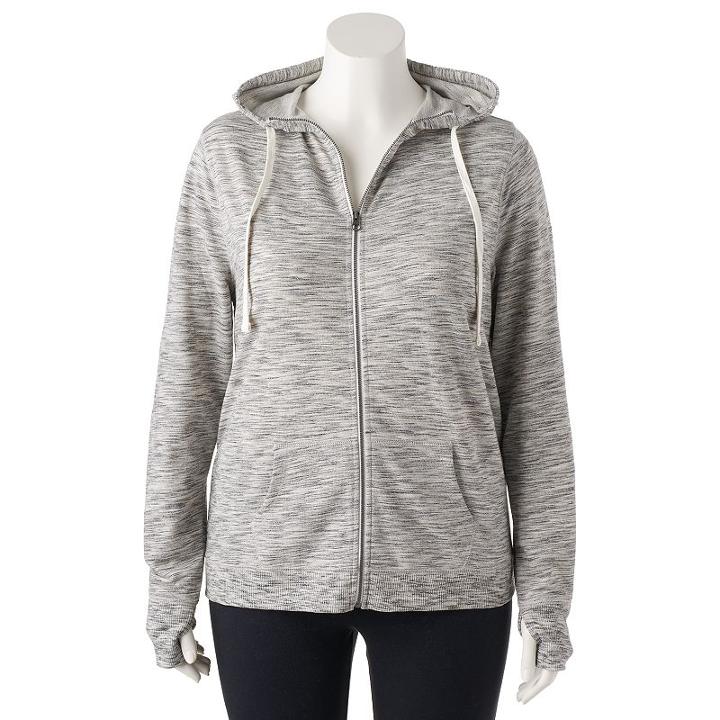 Juniors' Plus Size So&reg; Zip Up French Terry Hoodie, Size: 1xl, White Oth