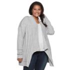Juniors' Plus Size So&reg; Waterfall Hacci Cardigan, Teens, Size: 3xl, Grey