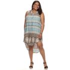 Plus Size World Unity Printed High-low Dress, Women's, Size: 2xl, Blue (navy)