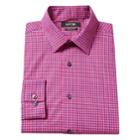 Men's Apt. 9 &reg; Slim-fit Plaid Stretch Dress Shirt, Size: 17-32/33, Pink