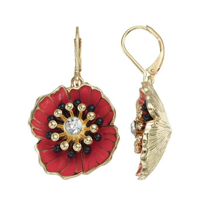 Dana Buchman Poppy Nickel Free Drop Earrings, Women's, Red