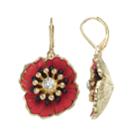 Dana Buchman Poppy Nickel Free Drop Earrings, Women's, Red