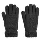 Sonoma Goods For Life&trade; Women's Solid Cozy Lined Cable-knit Gloves, Black