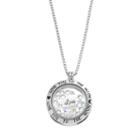 Blue La Rue Crystal Stainless Steel 1-in. Round Love Charm Locket - Made With Swarovski Crystals, Women's, White