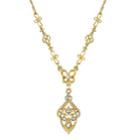 Downton Abbey Gold Tone Simulated Crystal Necklace, Women's, Size: 16, White