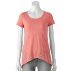 Women's Sonoma Goods For Life&trade; Keyhole Shark-bite Tee, Size: Small, Lt Orange