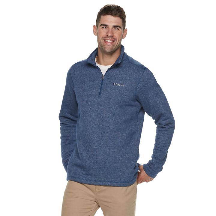 Men's Columbia Ortega Oaks Quarter-zip Fleece Jacket, Size: Medium, Blue