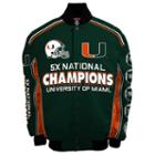 Men's Franchise Club Miami Hurricanes Commemorative Varsity Jacket, Size: Small, Green