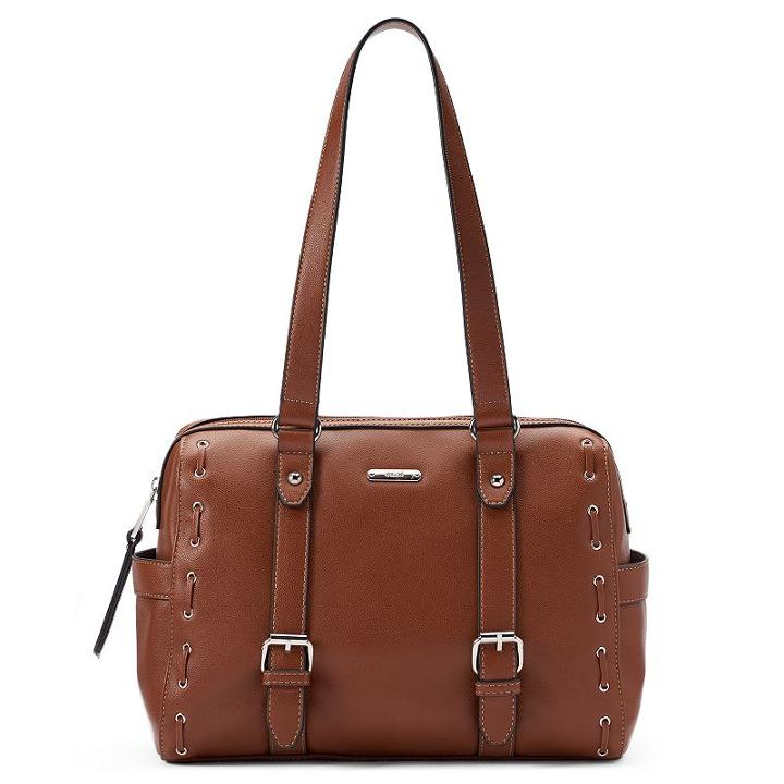 Chaps Mindy Laced Satchel, Women's, Dark Brown