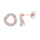 Stella Grace 10k Rose Gold 1/5 Carat T.w. Diamond Circle Stud Earrings, Women's, White