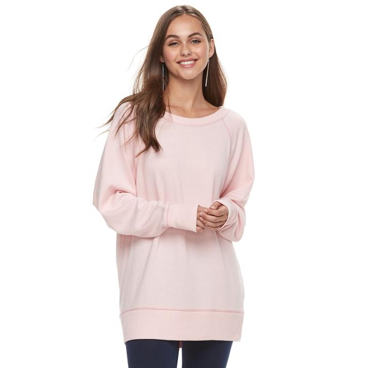Juniors' So&reg; Oversized Sweatshirt, Teens, Size: Small, Light Pink