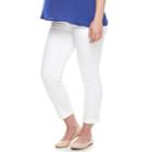Maternity A:glow Full Belly Panel Twill Skinny Capris, Women's, Size: 4-mat, White