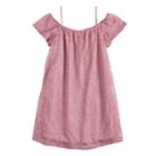 Girls 7-16 Fire Off-the-shoulder Lace Swing Dress, Size: Medium, Med Pink