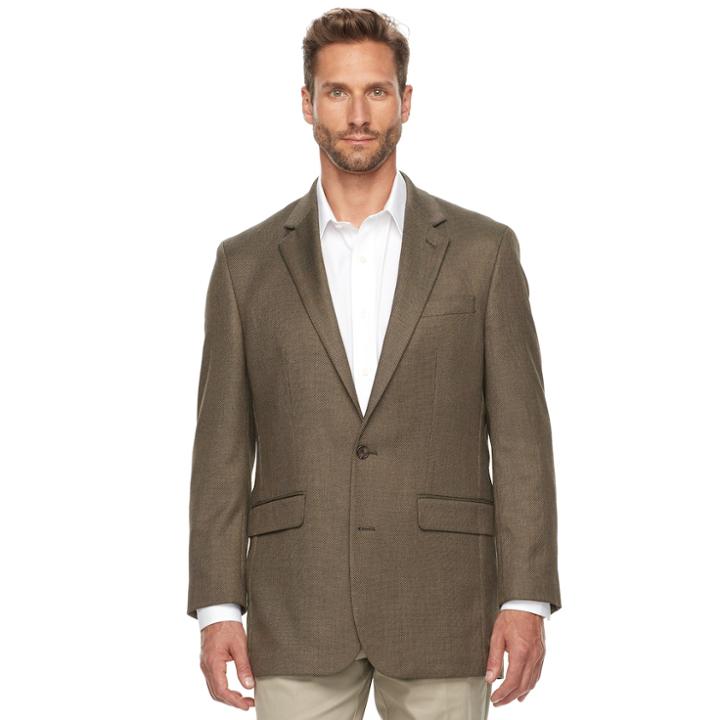 Big & Tall Croft & Barrow&reg; Classic-fit True Comfort Classic-fit Hopsack Sport Coat, Men's, Size: 54 Long, Dark Brown