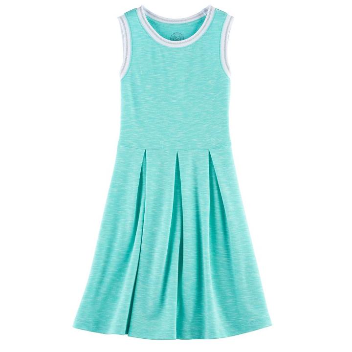 Girls 7-16 So&reg; Sporty Skater Dress, Size: Xl/14, Turquoise/blue (turq/aqua)