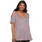 Juniors' Plus Size So&reg;cold-shoulder Top, Teens, Size: 1xl, Purple
