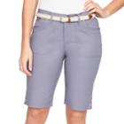 Women's Gloria Vanderbilt Jamie Belted Bermuda Jean Shorts, Size: 6, Lt Purple