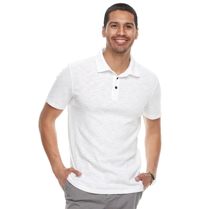 Men's Apt. 9® Slim-fit Slubbed Polo, Size: Small, White