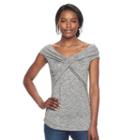 Women's Juicy Couture Faux-wrap Tee, Size: Large, Dark Grey