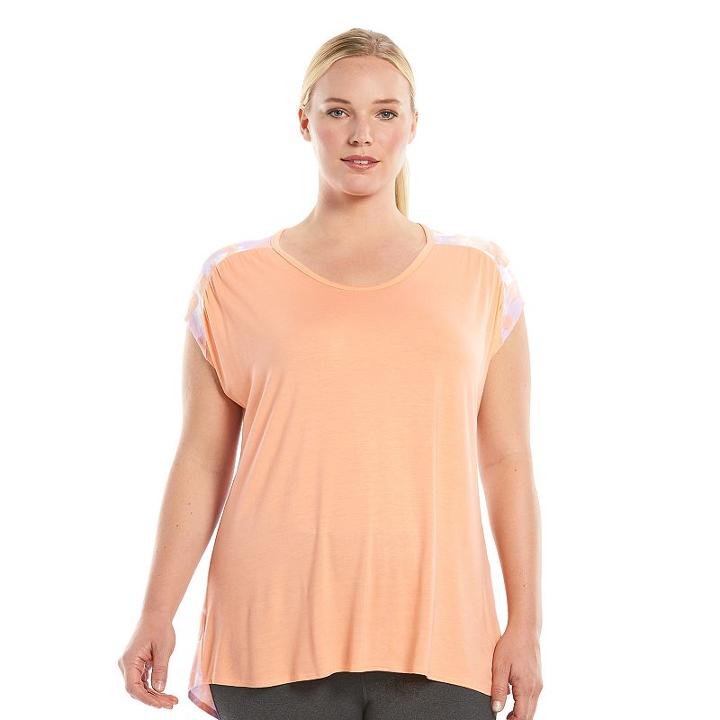 Plus Size Gaiam Reflect Studio To Street Scoopneck Tee, Women's, Size: 3xl, Orange Oth