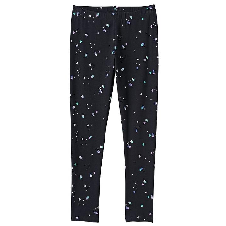 Girls 7-16 & Plus Size Full Length Leggings, Girl's, Size: 16 1/2, Black