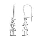 Logoart Alpha Delta Pi Sorority Drop Earrings, Grey