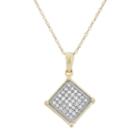 1/8 Carat T.w. Diamond 10k Gold Square Pendant Necklace, Women's, Size: 18, White