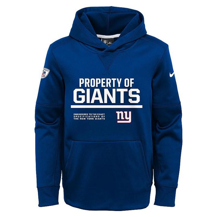 Boys 8-20 Nike New York Giants Circuit Therma-fit Hoodie, Boy's, Size: Xl(18/20), Med Blue