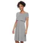 Maternity A:glow Popover A-line Nursing Dress, Women's, Size: M-mat, Dark Grey